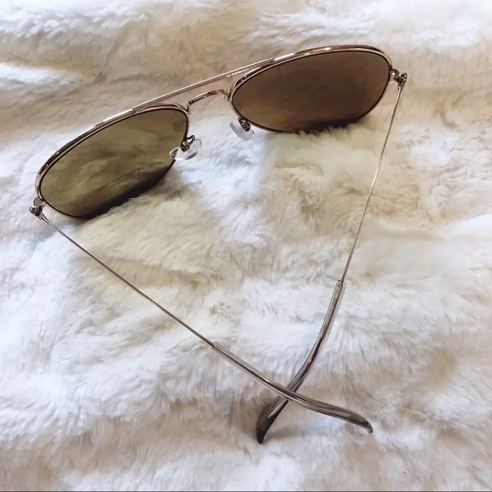Georgia Light Brown Aviator Sunglasses